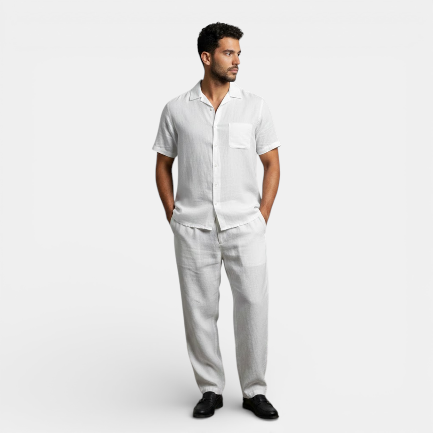 mens short sleeve summer shirt | breathable casual button-up - lifestyle view