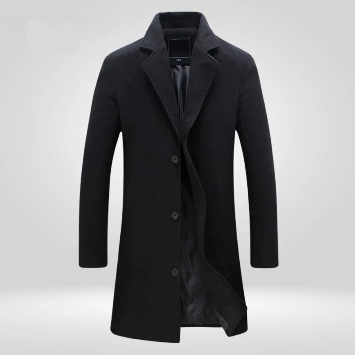 Men's Single-Breasted Longline Wool Overcoat - photo 3