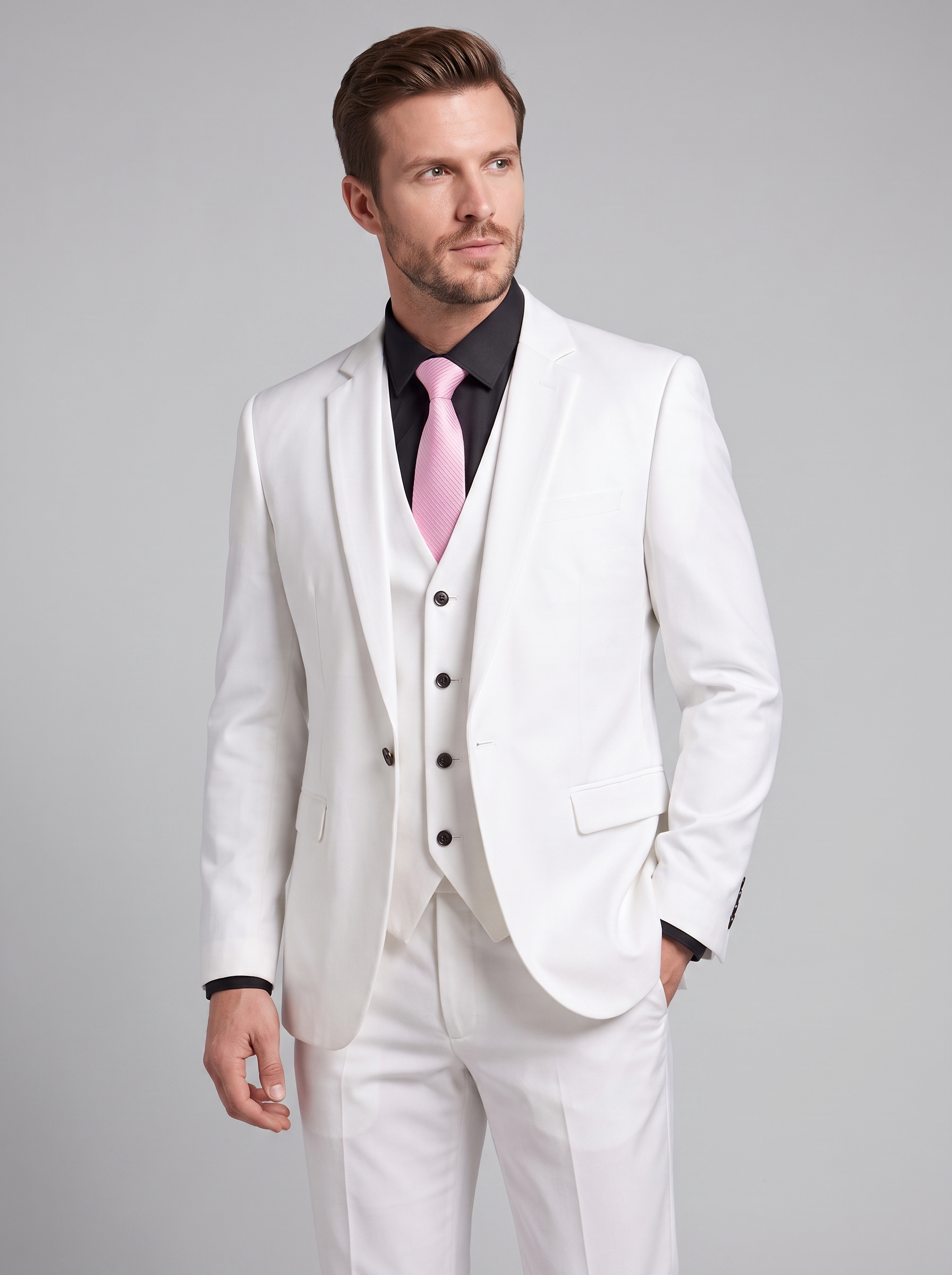 Men's slim fit formal suit view 7