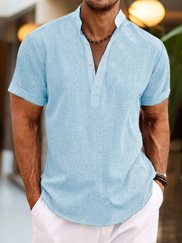 men's slim fit v-detail polo shirt - side view