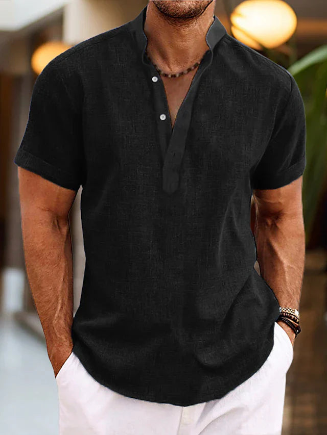 men's slim fit v-detail polo shirt - detail view