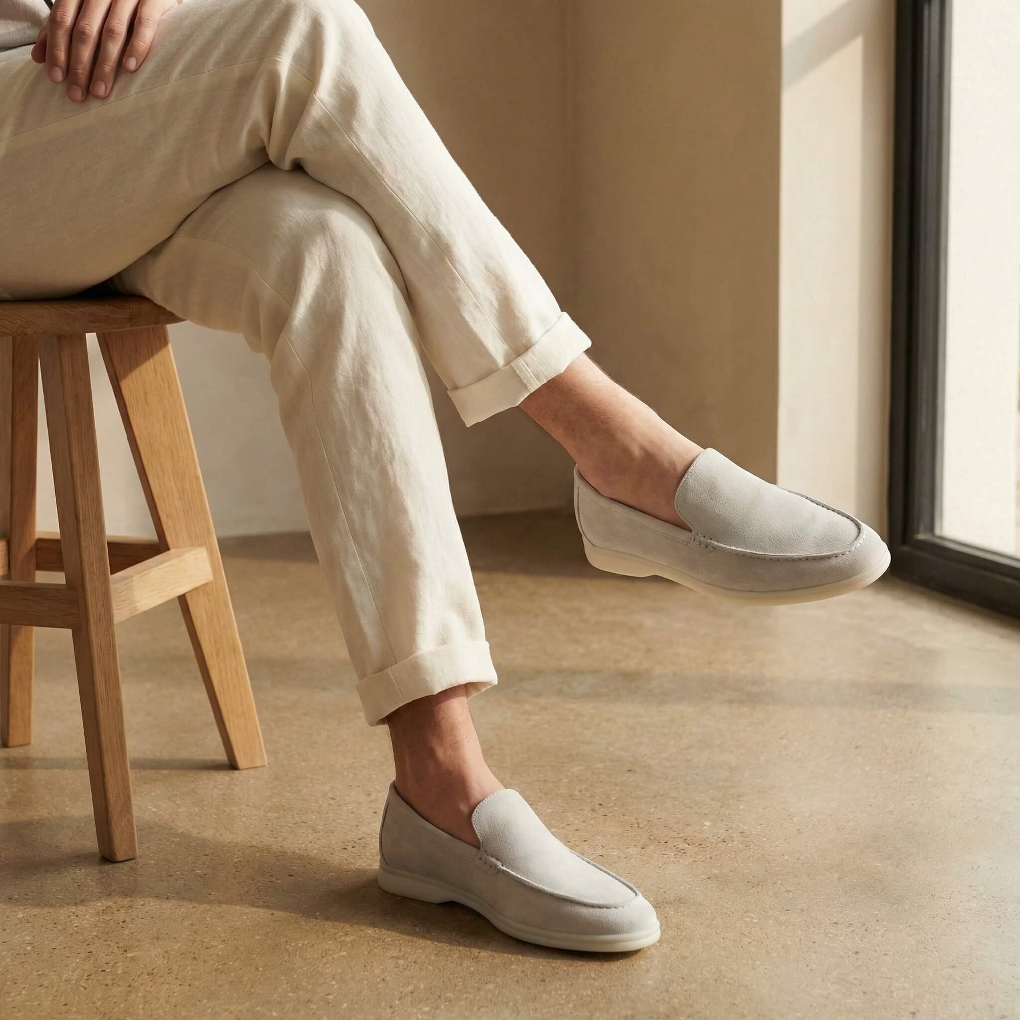 Men's Suede Slip-On Loafers | Comfortable Casual Everyday Flat Shoes