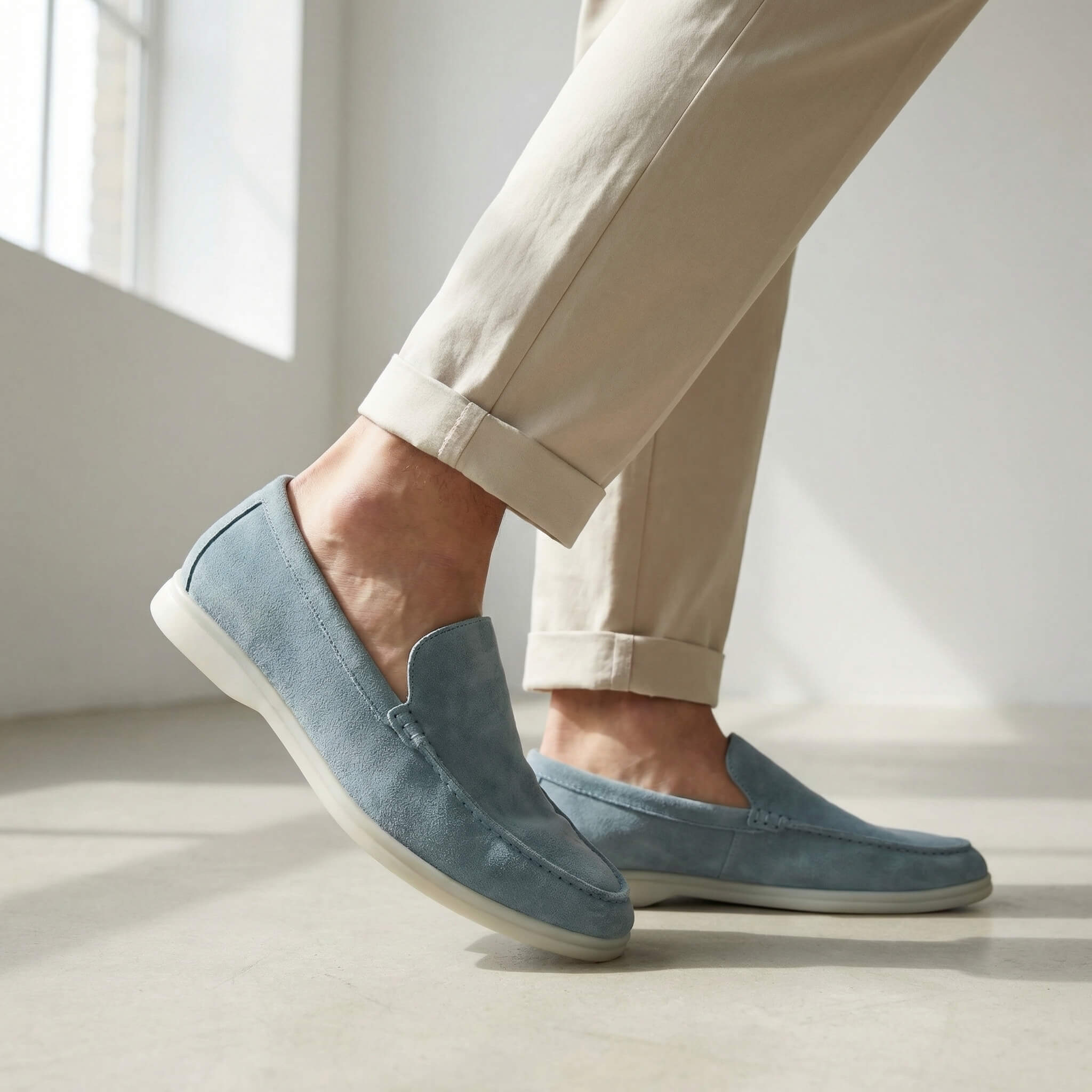 Men's Suede Slip-On Loafers | Comfortable Casual Everyday Flat Shoes