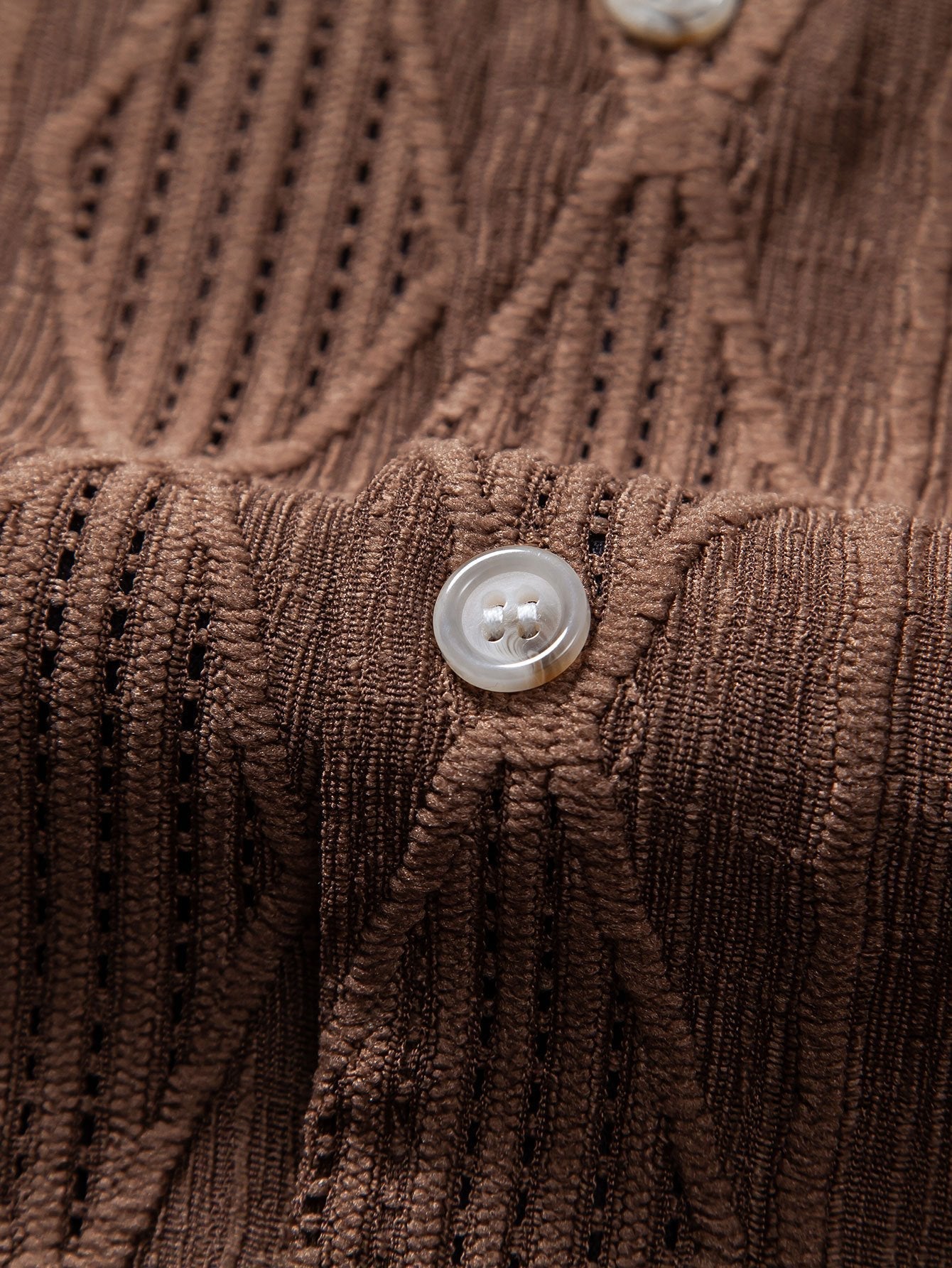 Men's Textured Pattern Short Sleeve Button-Up Shirt - photo 8