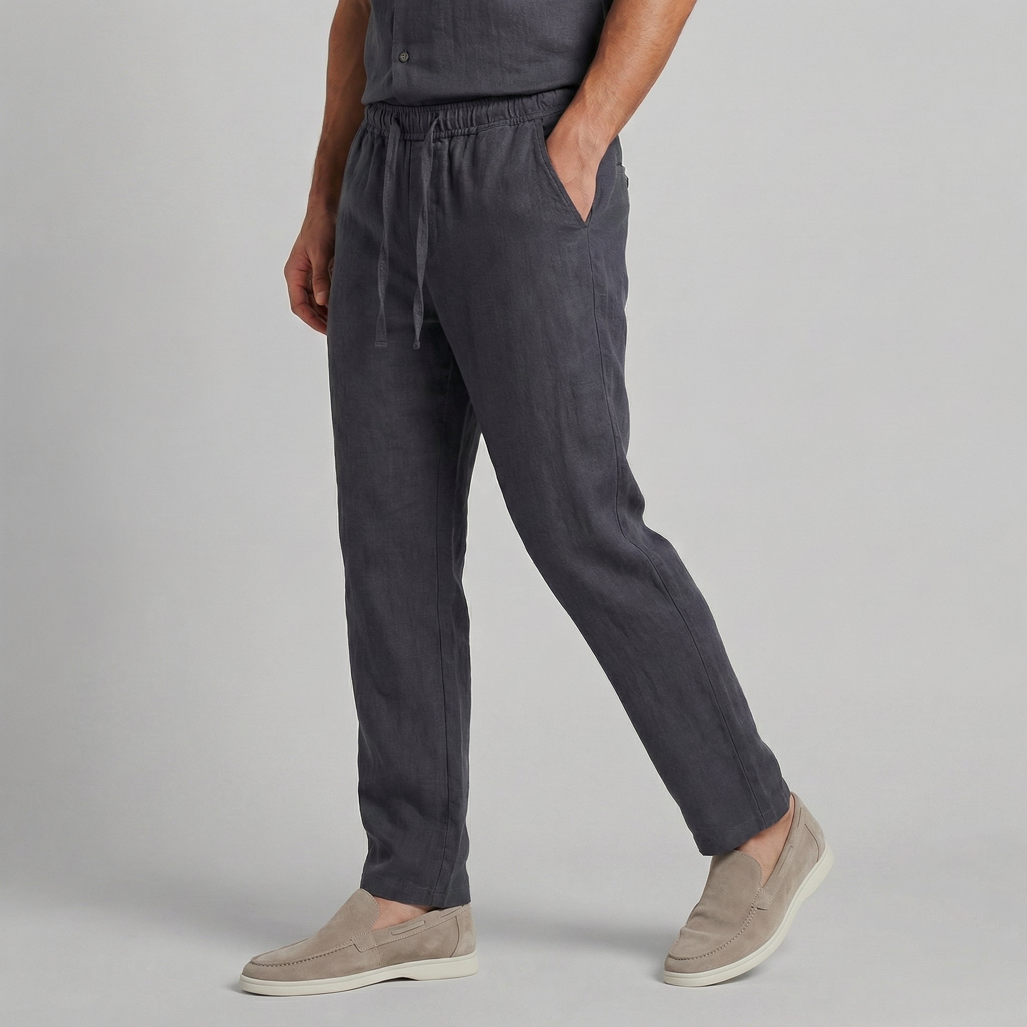 Men's wide-leg casual summer trousers - side view