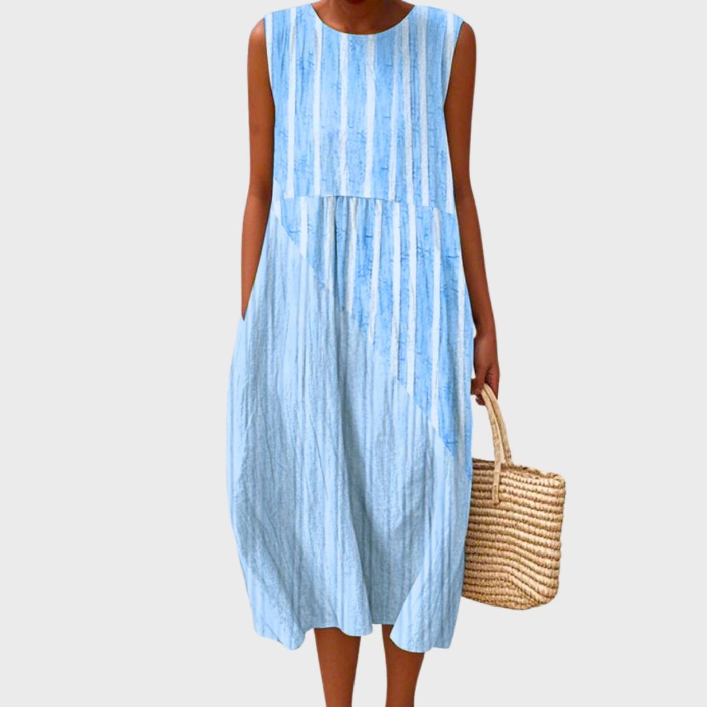 Women's Sleeveless Tiered Plaid Midi Dress | Casual Summer Dress