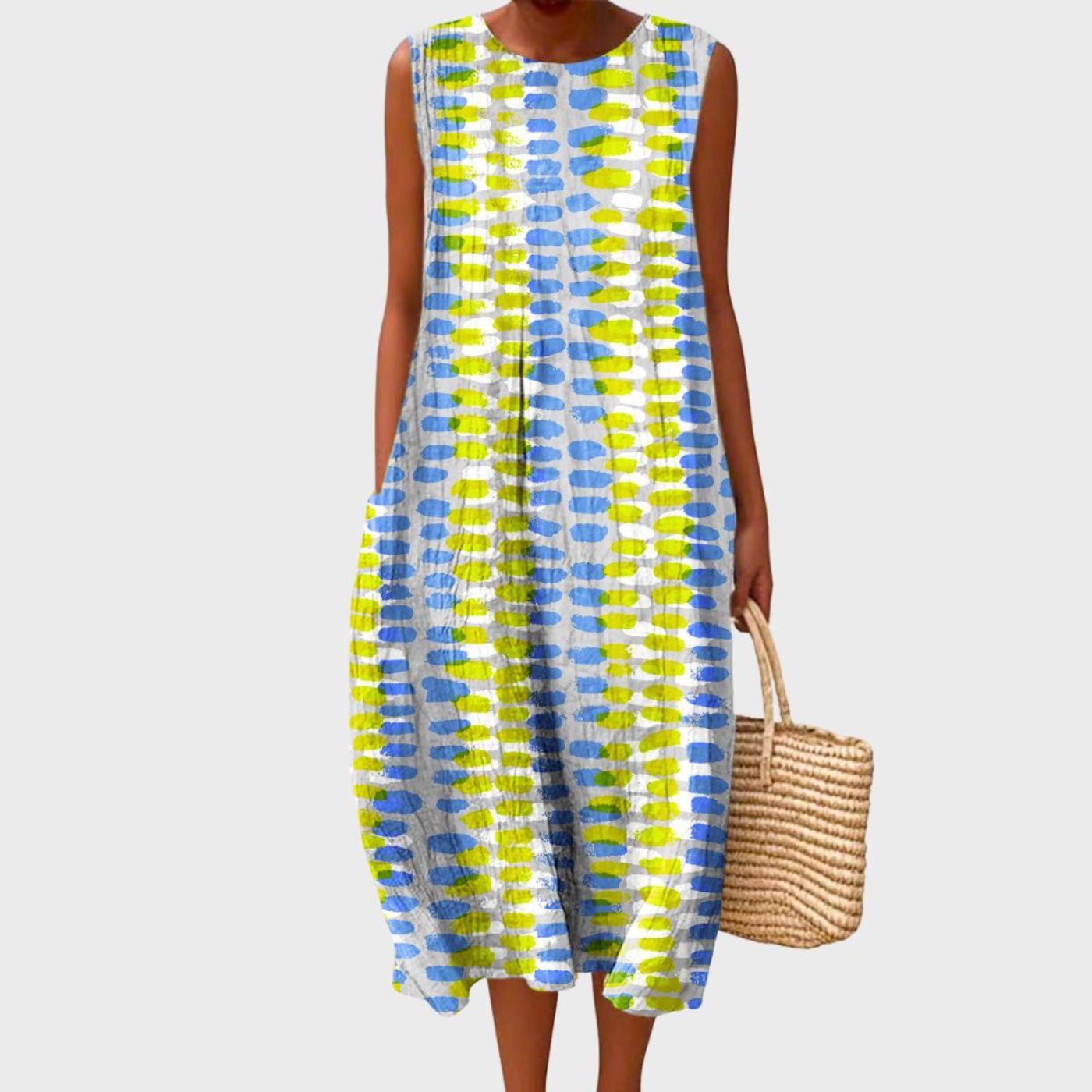 Women's Sleeveless Tiered Plaid Midi Dress | Casual Summer Dress