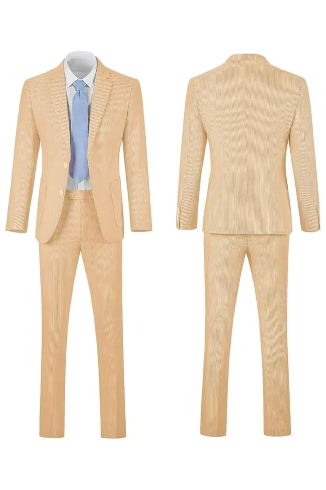 Men's Striped Seersucker 2-Piece Suit | Summer Blazer and Pants