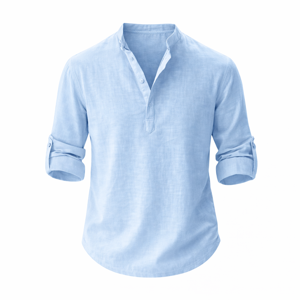 Men's Relaxed Fit Long Sleeve Summer Shirt | Lightweight Casual Button-Up
