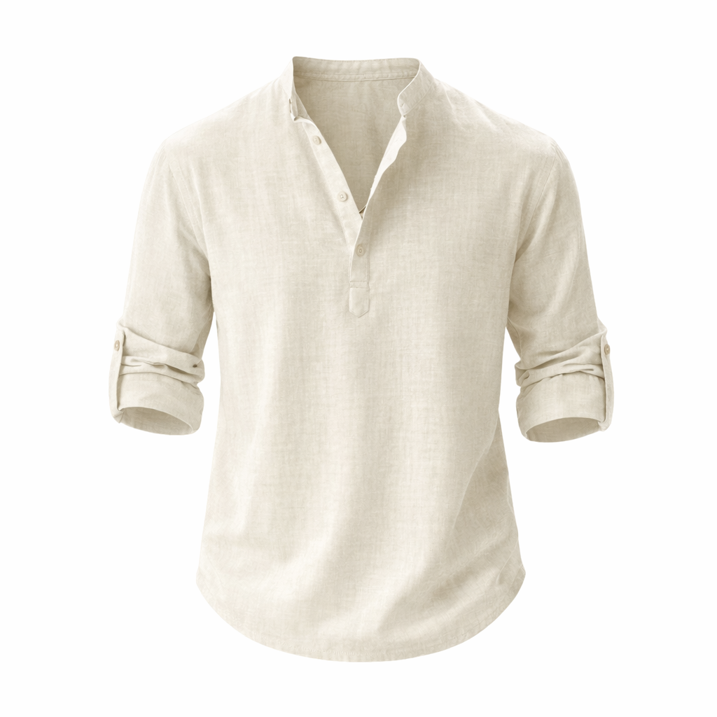Men's Relaxed Fit Long Sleeve Summer Shirt | Lightweight Casual Button-Up