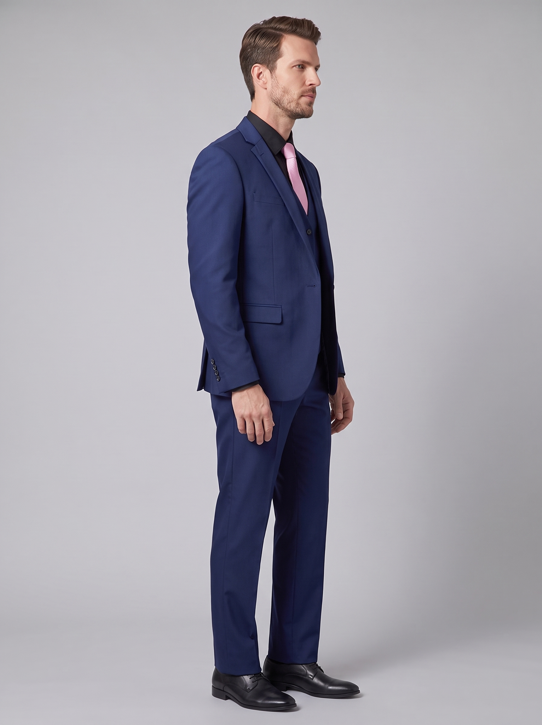Men's Slim Fit Formal Two-Piece Suit – Notch Lapel Blazer & Trousers