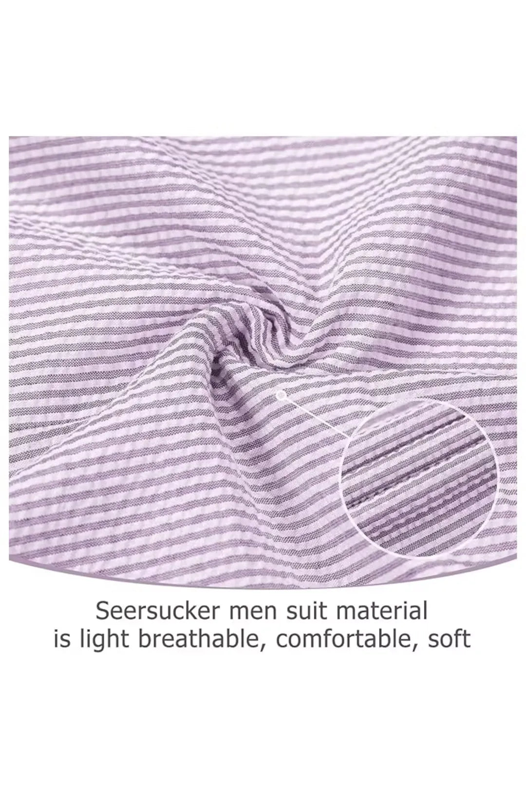 Men's Striped Seersucker 2-Piece Suit | Summer Blazer and Pants