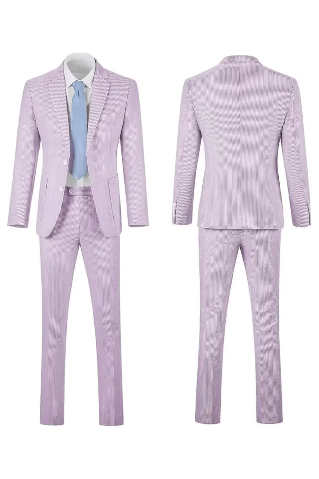 Men's Striped Seersucker 2-Piece Suit | Summer Blazer and Pants