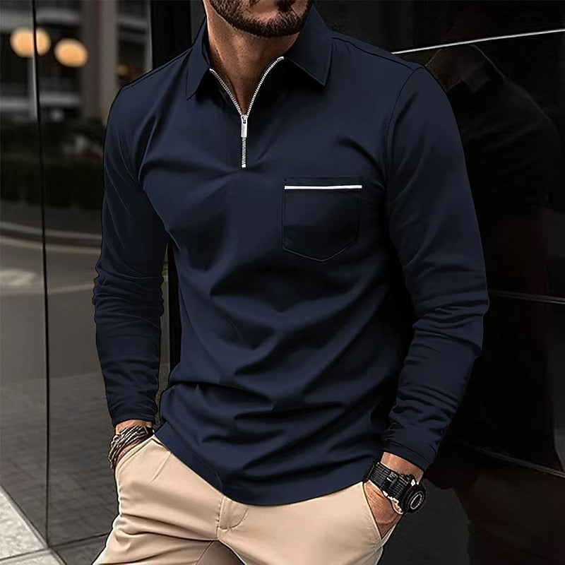 Men's Quarter-Zip Polo Shirt
