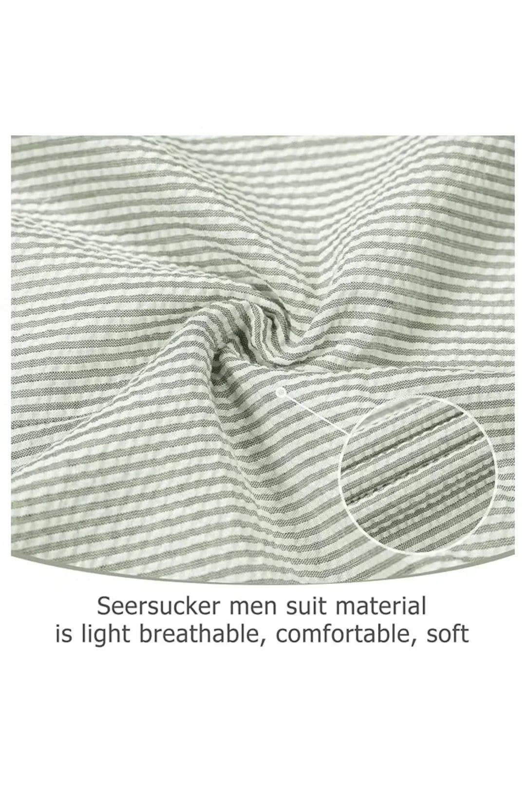 Men's Striped Seersucker 2-Piece Suit | Summer Blazer and Pants