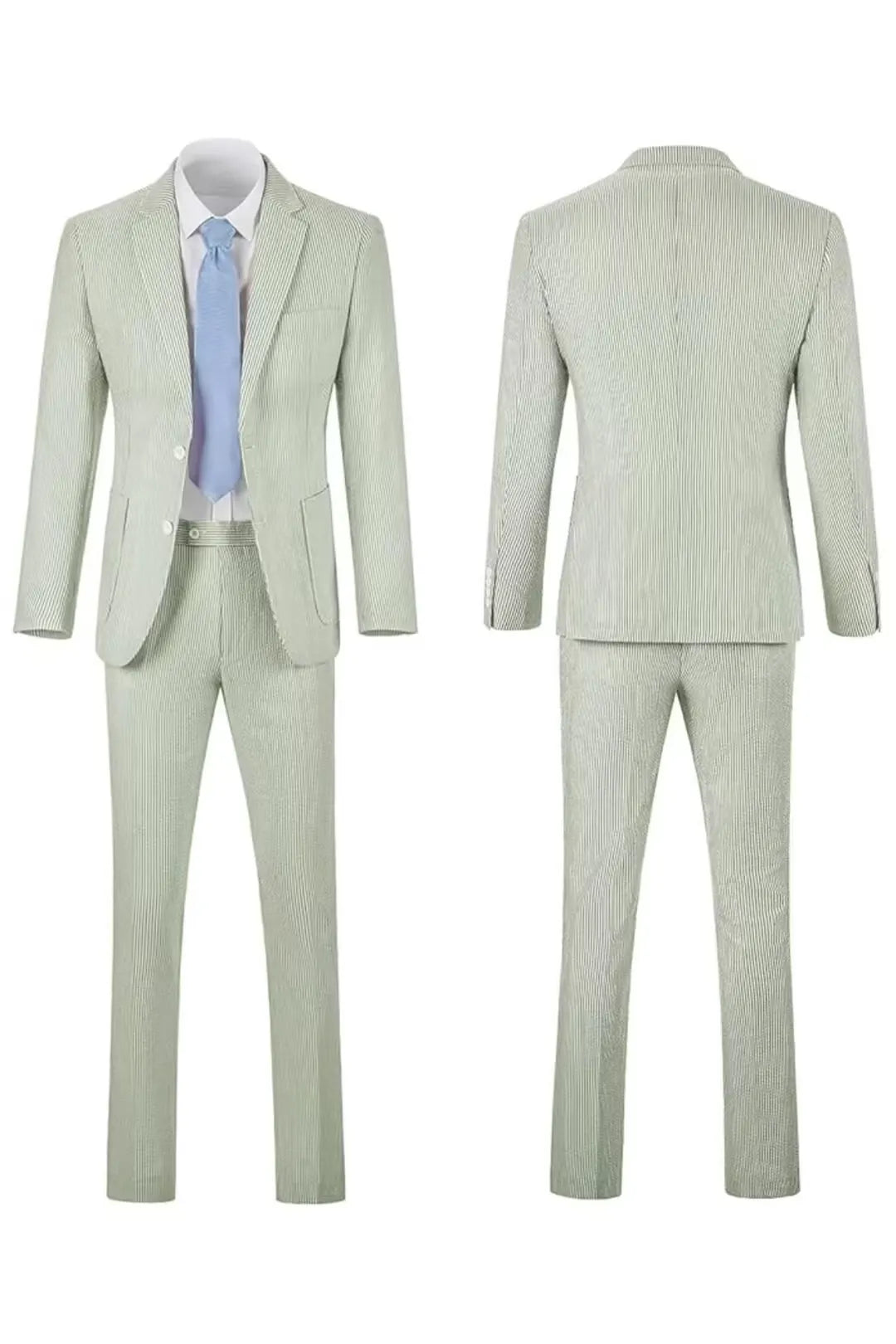 Men's Striped Seersucker 2-Piece Suit | Summer Blazer and Pants