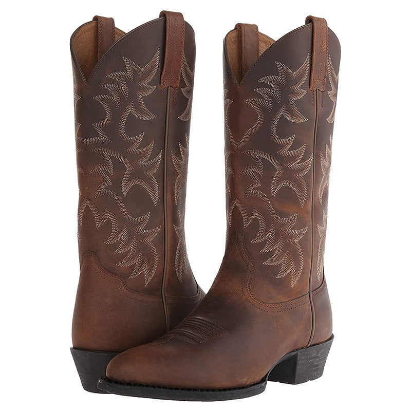 Women's Pull-On Western Cowboy Boots | Durable Leather Style