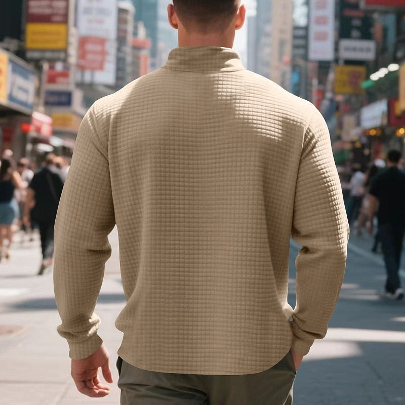 Men's Quarter-Zip Textured Sweatshirt