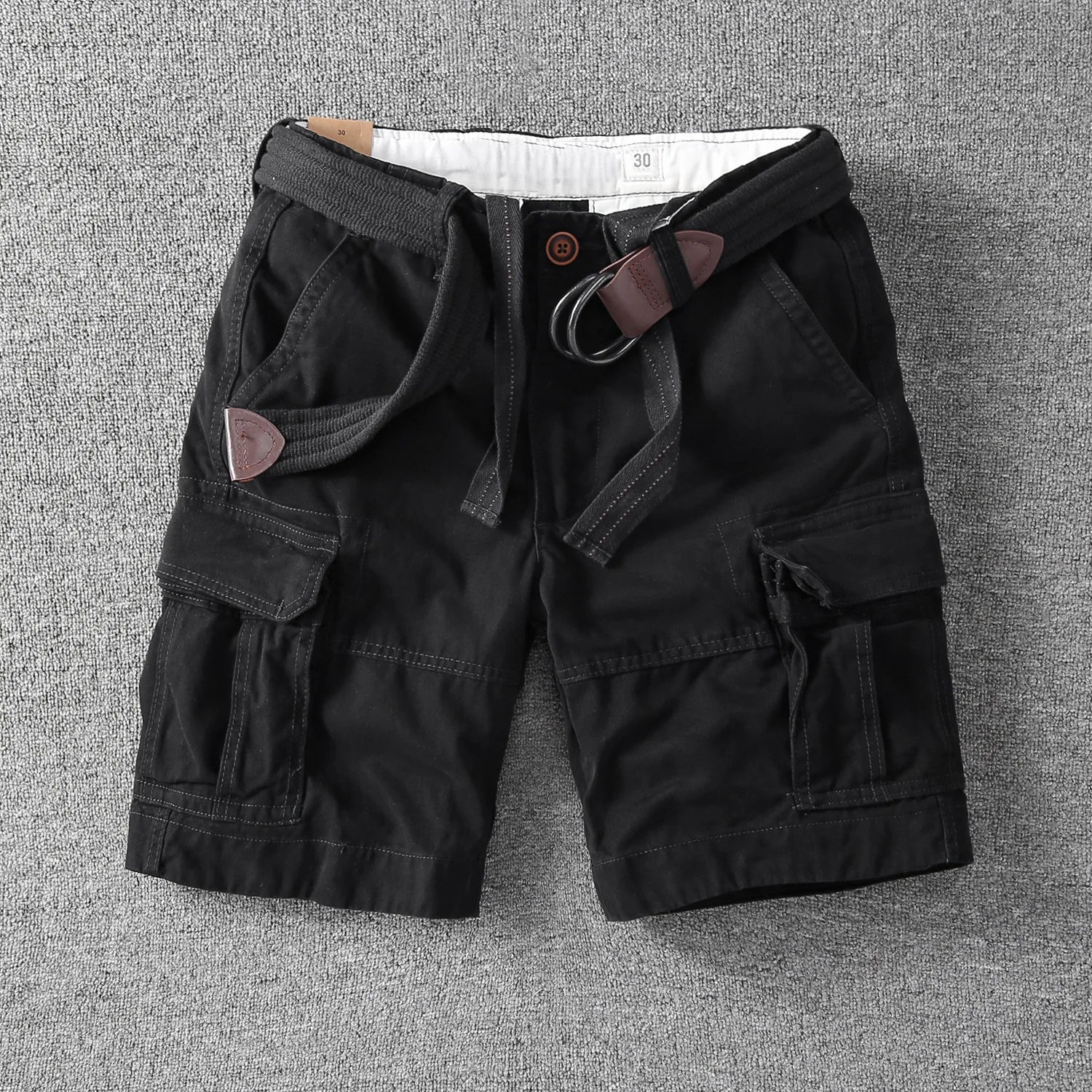 Men's Utility Cargo Shorts | Web Belt Flap Pockets