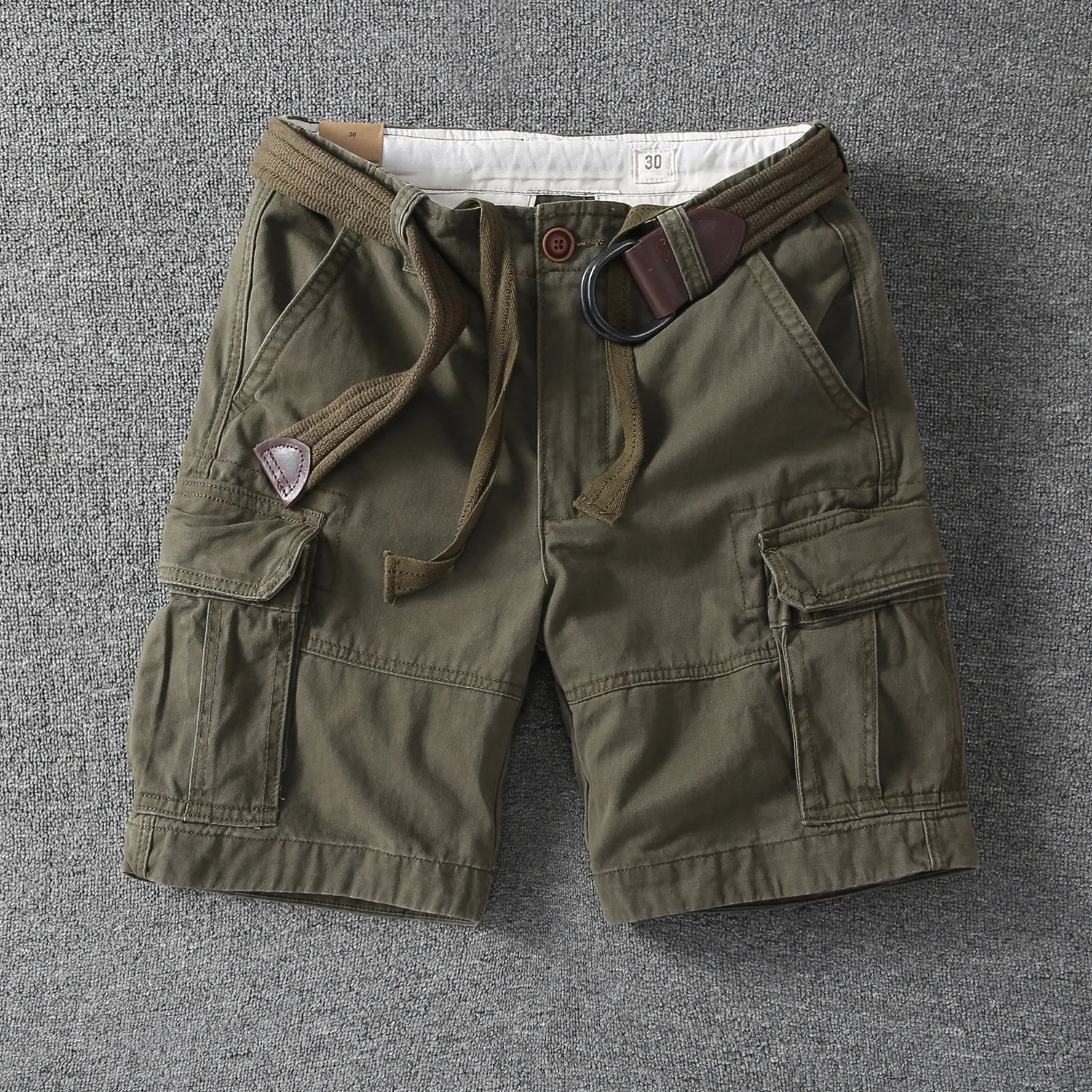 Men's Utility Cargo Shorts | Web Belt Flap Pockets