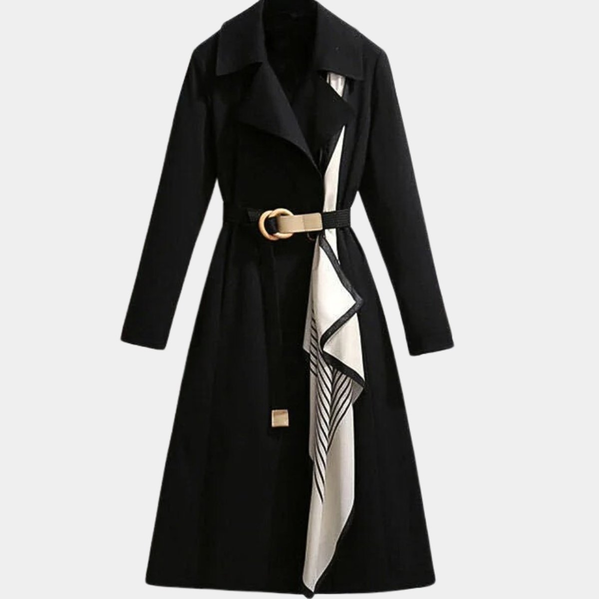 Women's Belted Midi Trench Coat | Relaxed Fit Outerwear - photo 5