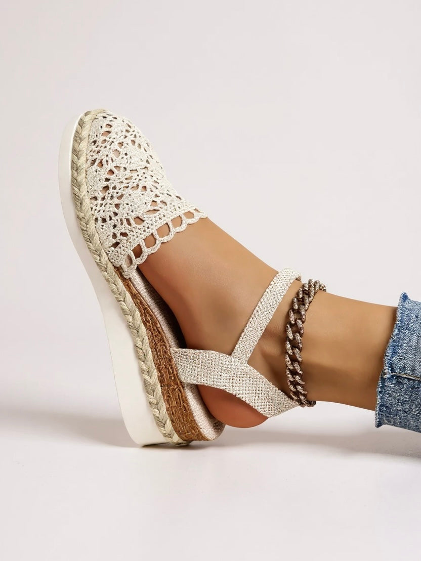 Women's Boho Wedge Espadrille Ankle Strap Sandals | Casual Summer Platform