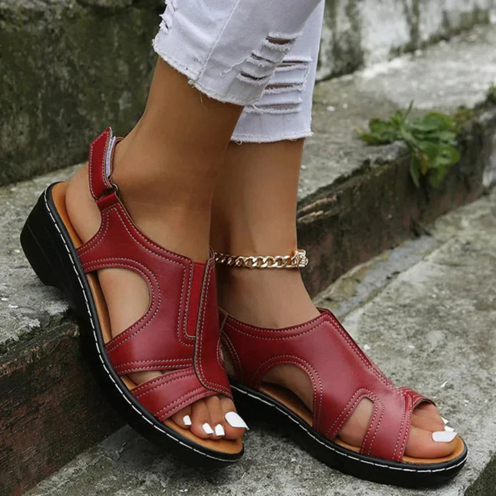 Women's Cut-Out Strappy Flat Sandals | Open Toe Casual Summer Sandals