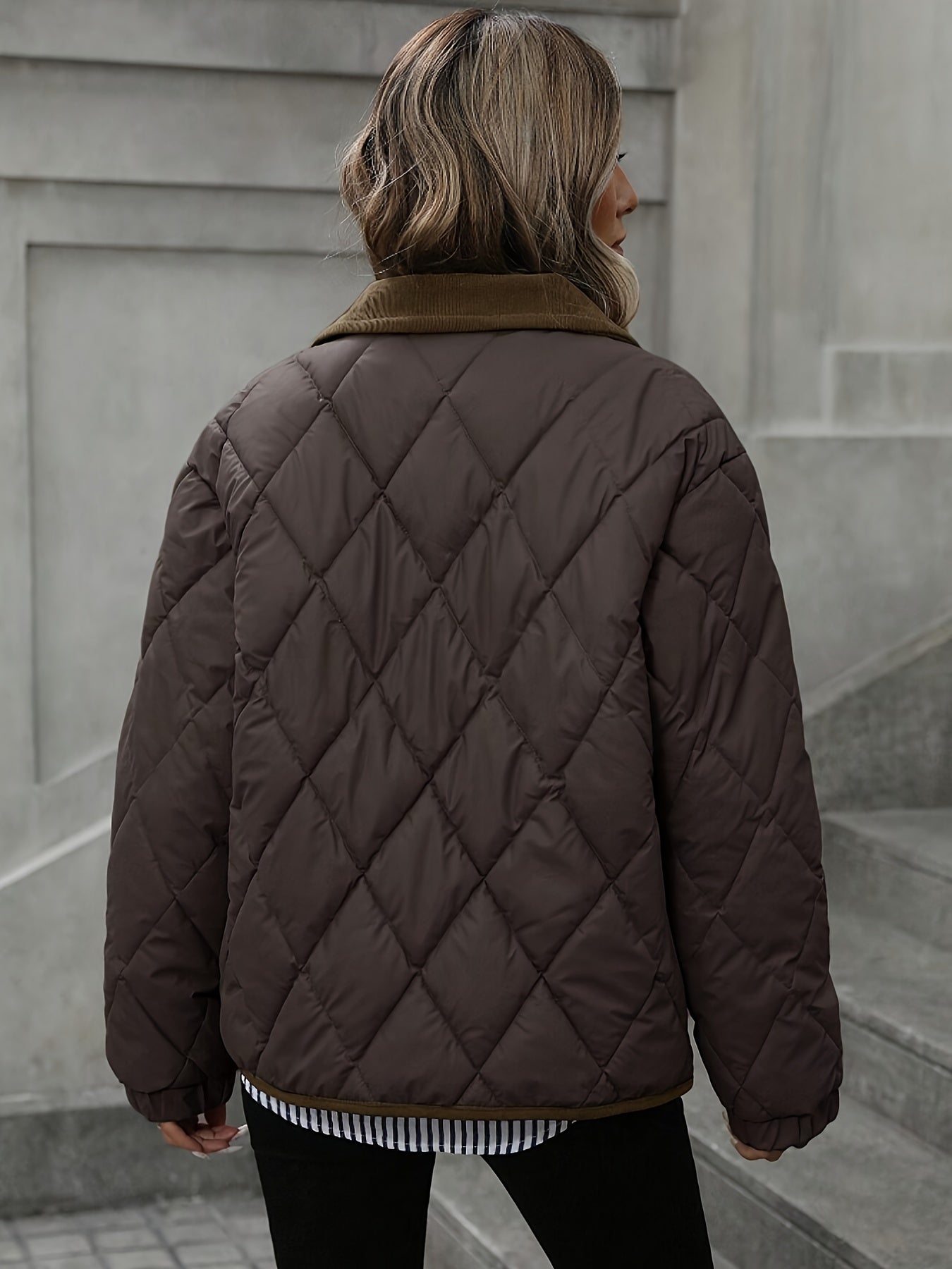 Women's Diamond-Quilted Padded Jacket - photo 2