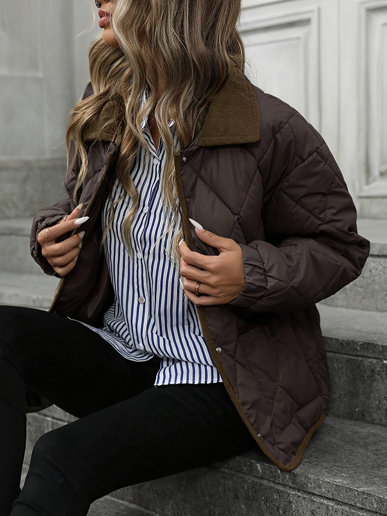 Women's Diamond-Quilted Padded Jacket - photo 3