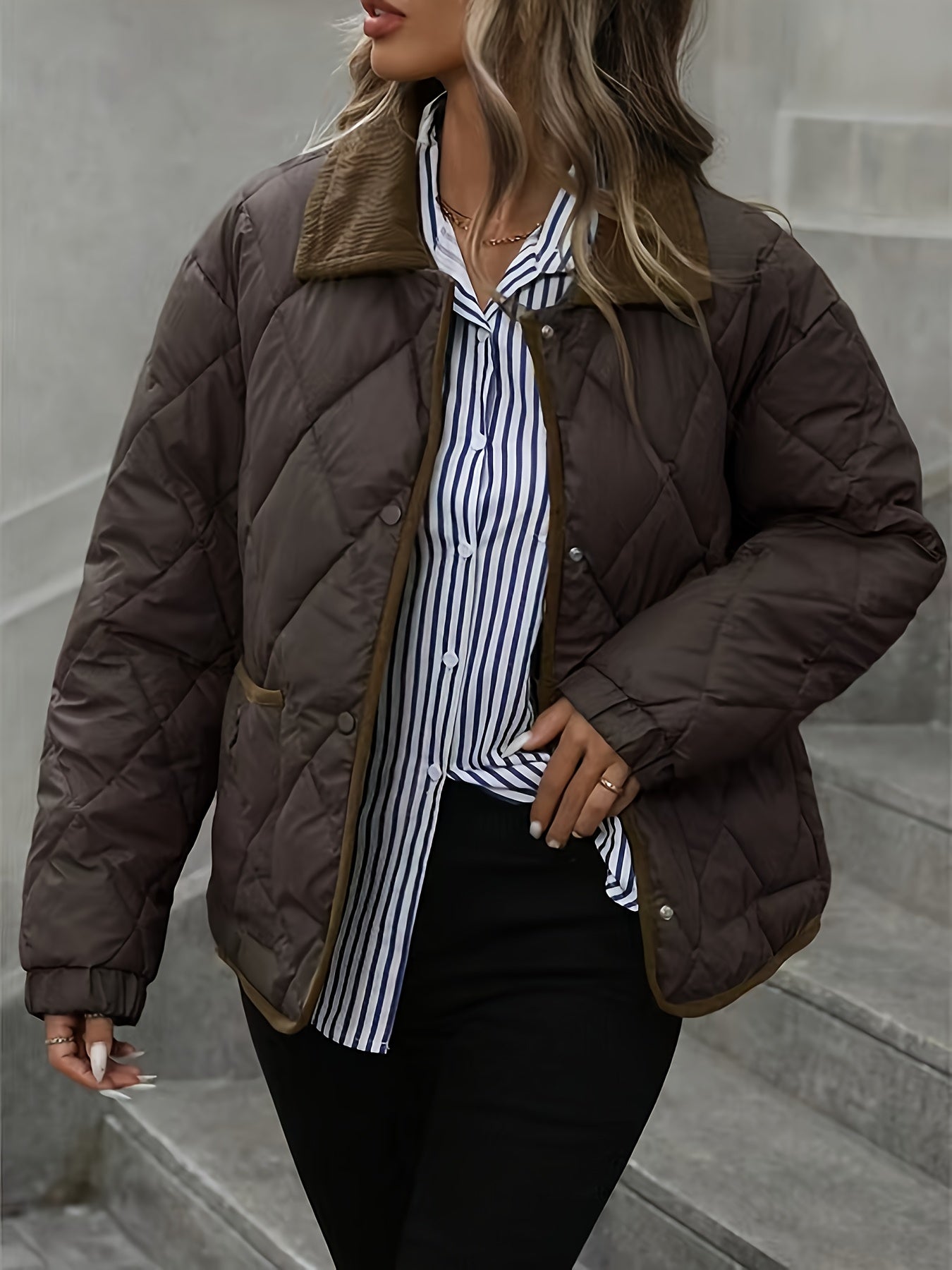 Women's Diamond-Quilted Padded Jacket - photo 5