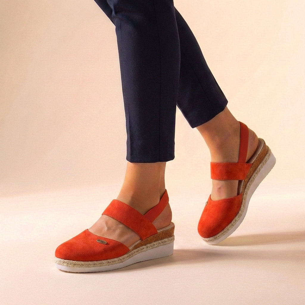 Women's Cushioned Espadrille Platform Sandals | Ankle Strap Summer Sandals