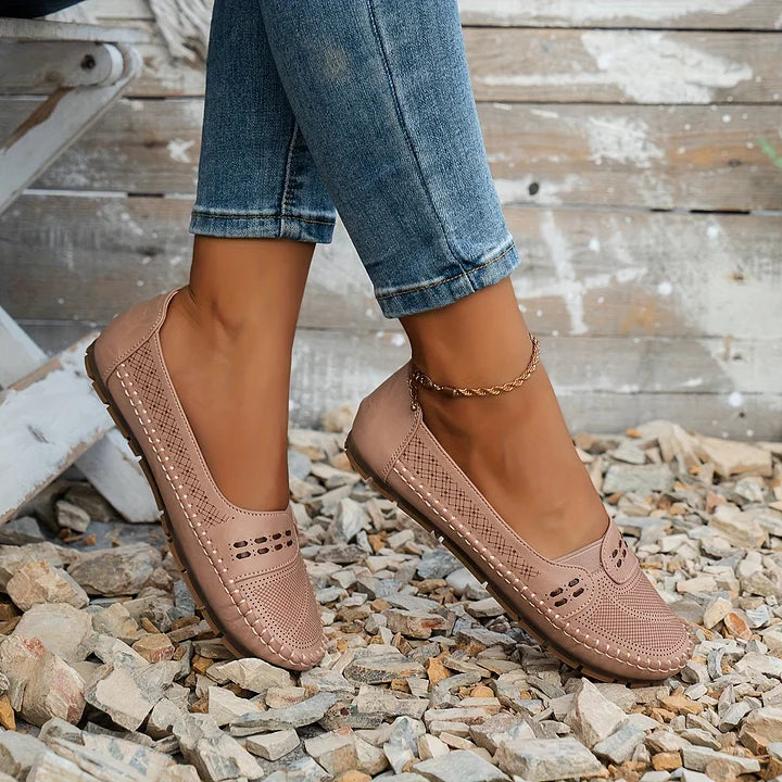 Women's Woven Knit Round Toe Slip-On Ballet Flat Casual Shoes