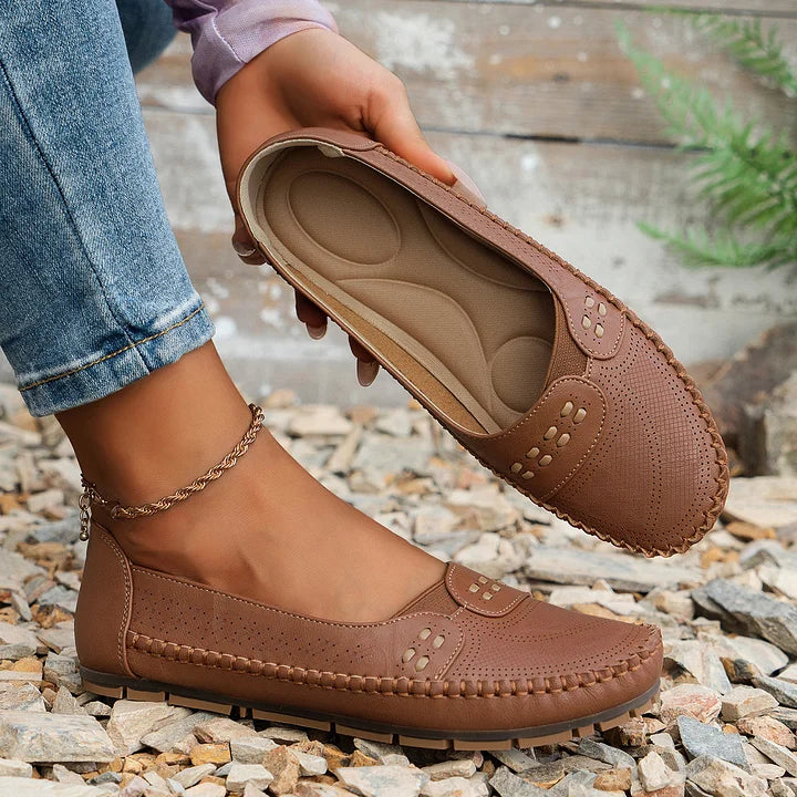Women's Woven Knit Round Toe Slip-On Ballet Flat Casual Shoes
