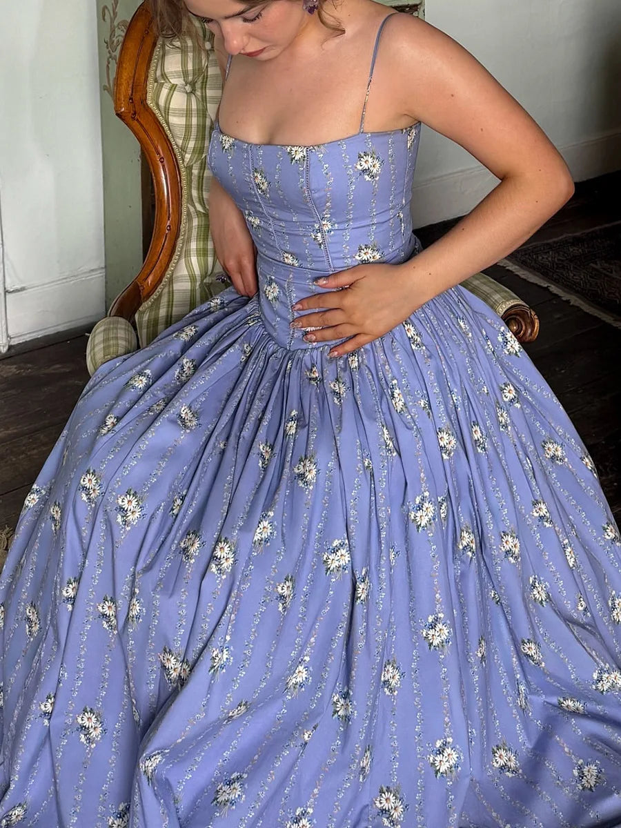 Women's Floral Corset Midi Dress | Fitted Strapless Occasion Dress
