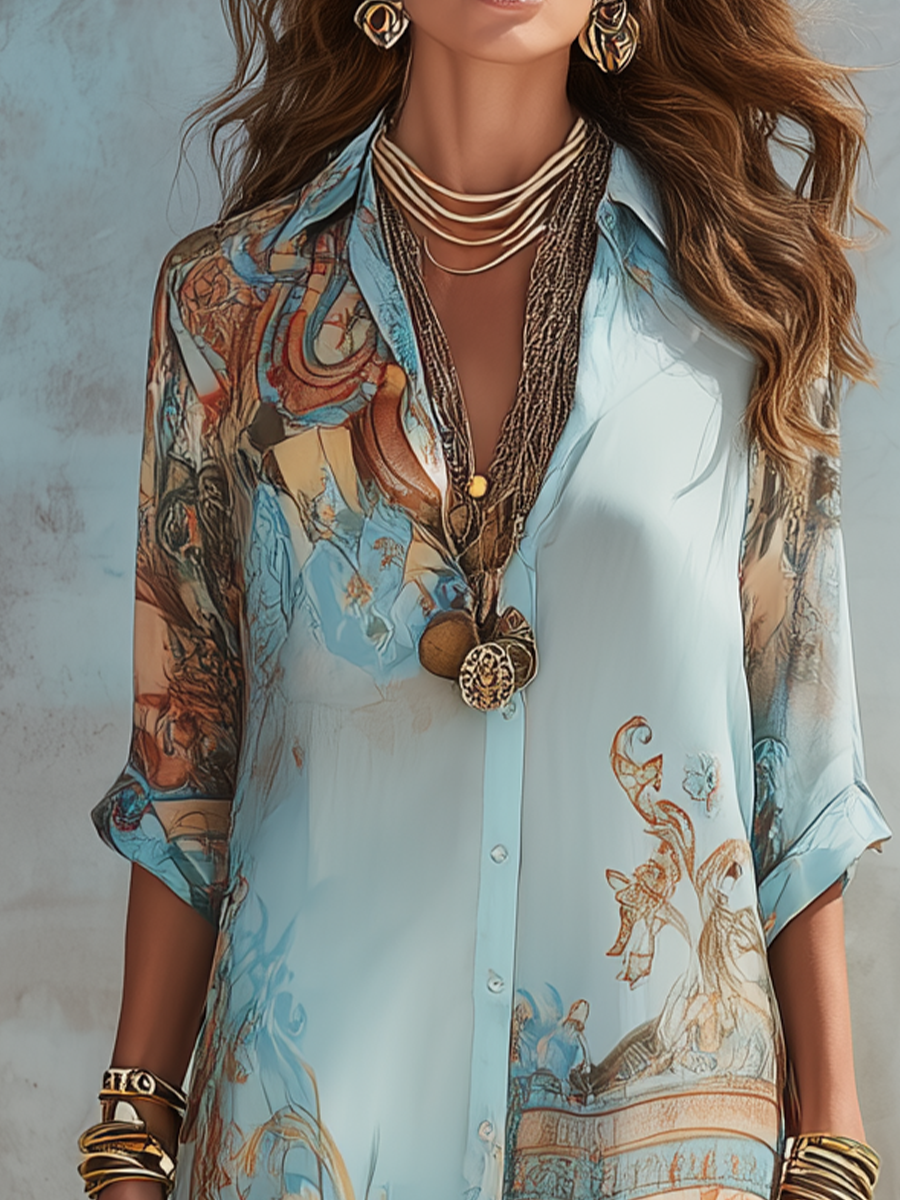 Women's Floral Print Chiffon Maxi Dress | Short Sleeve Casual Summer Dress