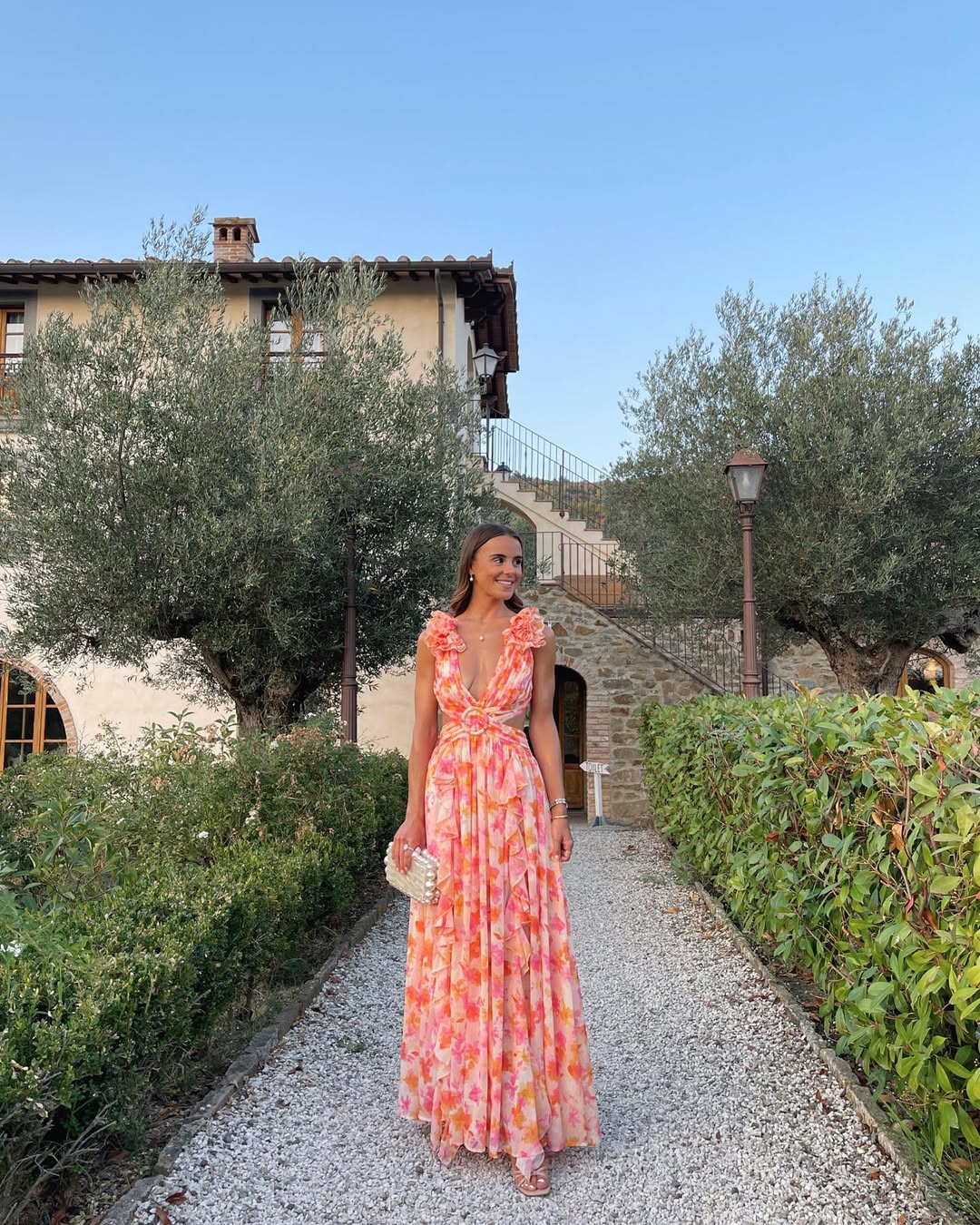 Women's Floral Sleeveless Cut-Out Maxi Dress | Boho Wedding Guest Dress