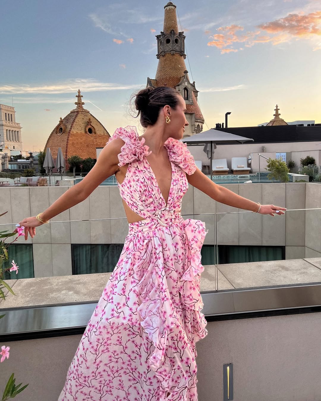 Women's Floral Sleeveless Cut-Out Maxi Dress | Boho Wedding Guest Dress