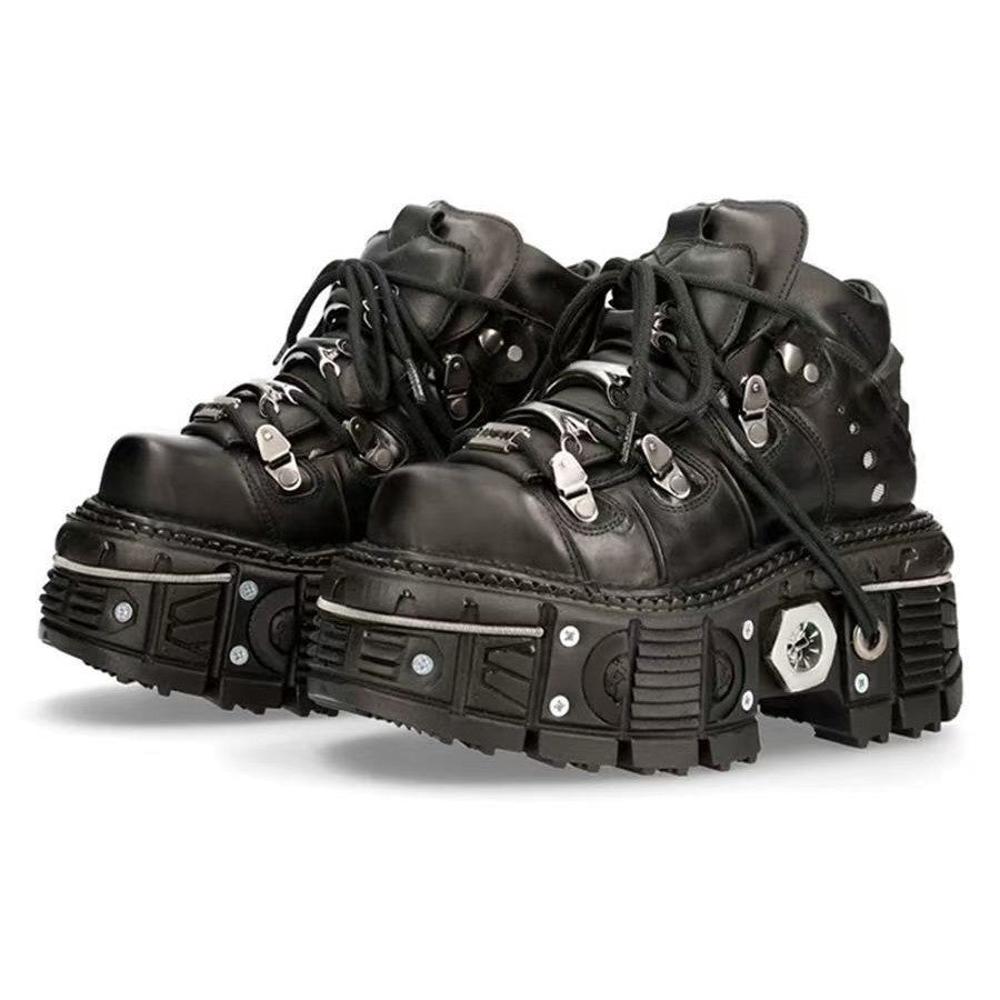 women's high-top lace-up ankle boots - front view
