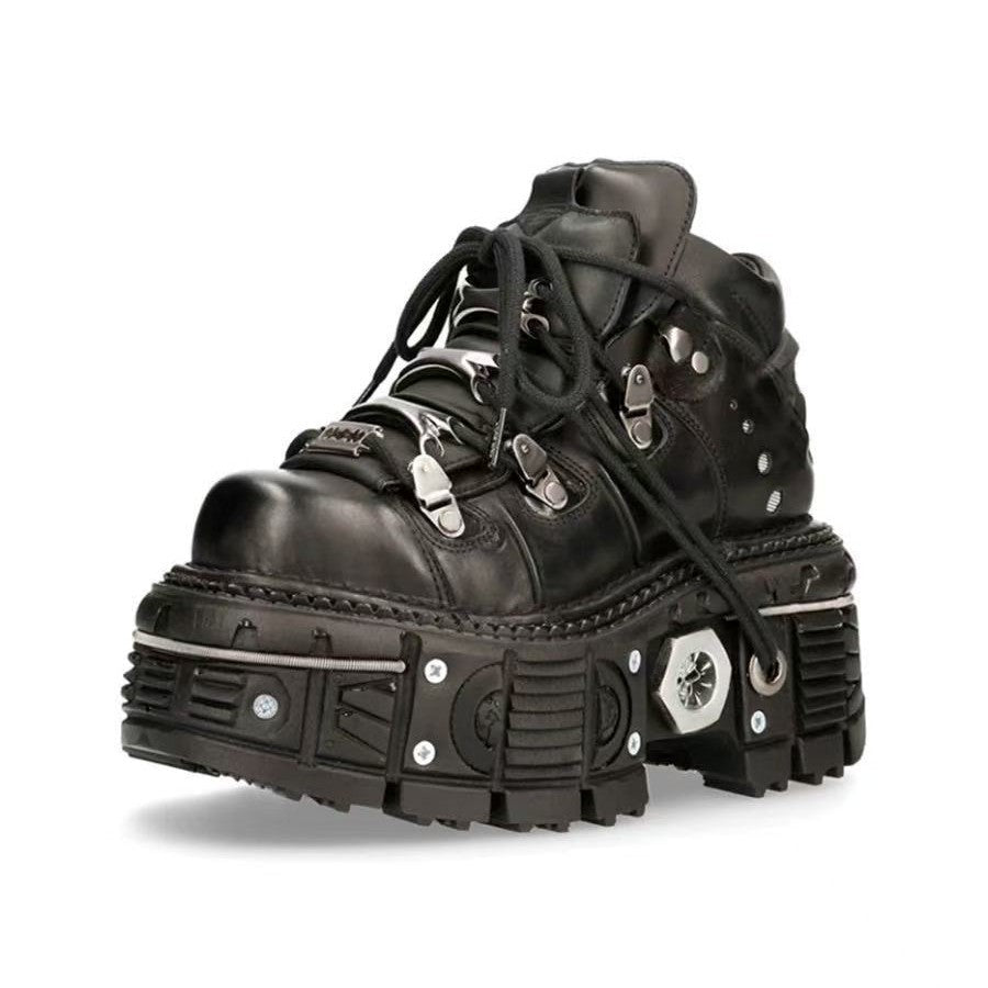 women's high-top lace-up ankle boots - back view