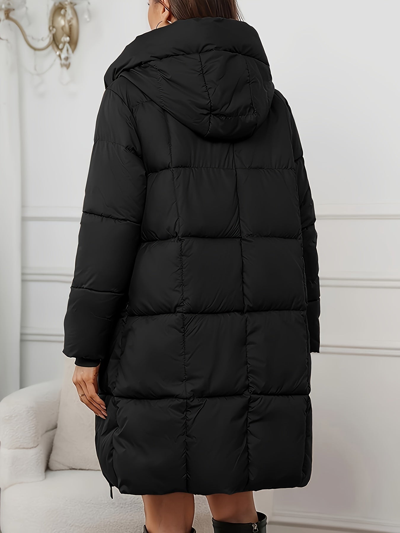 Women's Hooded Longline Puffer Coat - photo 7