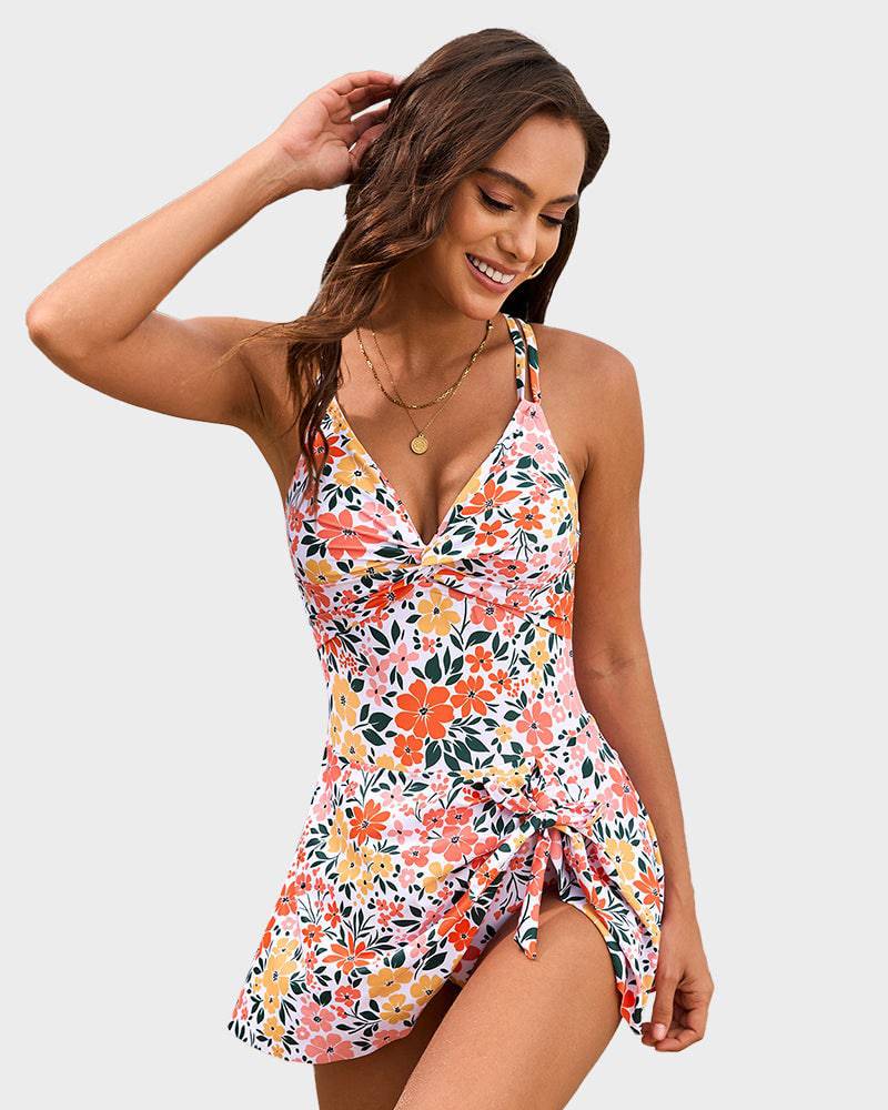 Women's Joly flattering swim dress - alternate front view