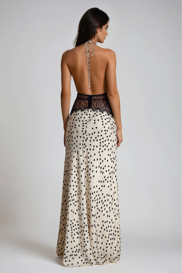 Women's Lace Trim Maxi Dress | Sleeveless Elegant Evening Gown