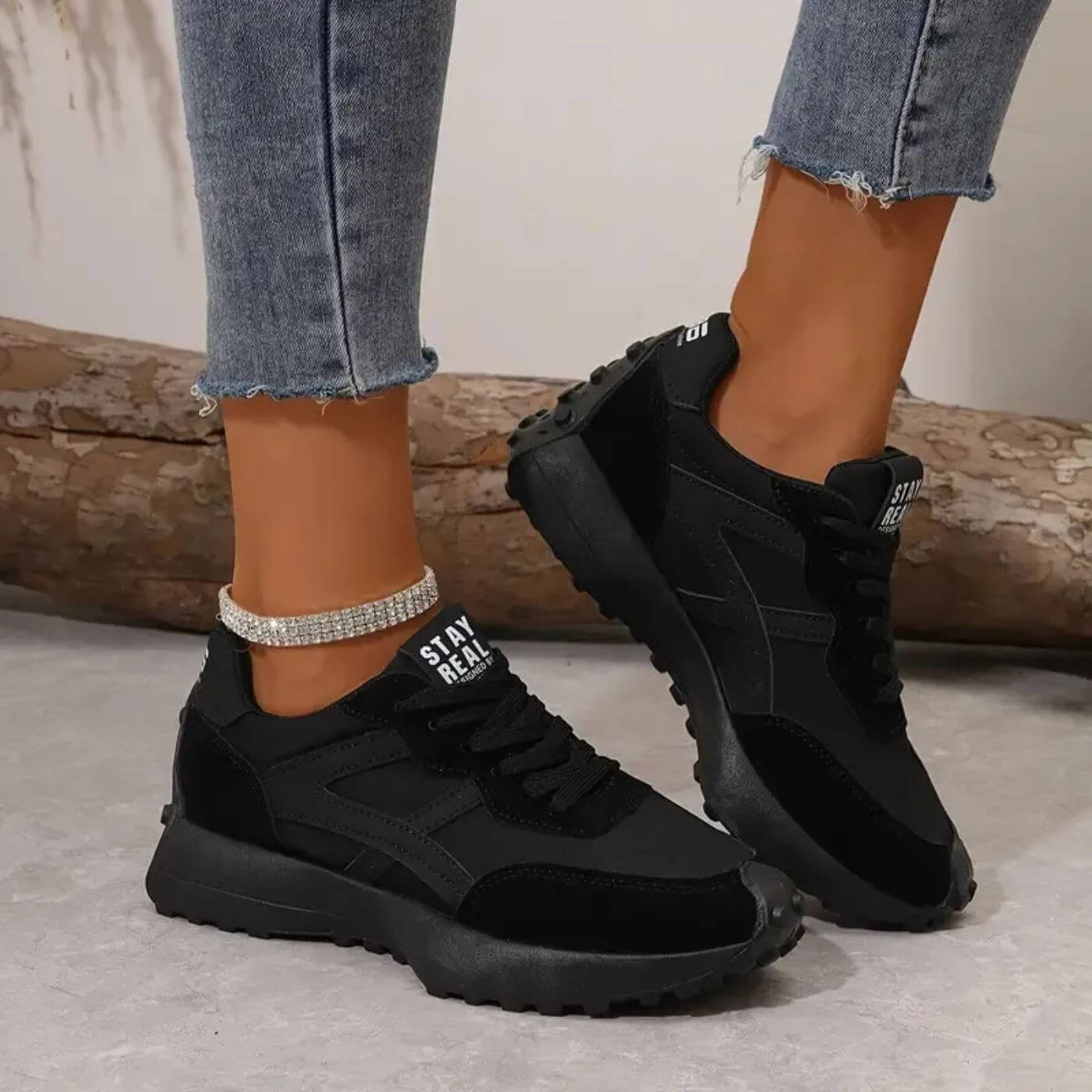 Women's lace-up sneakers - side view