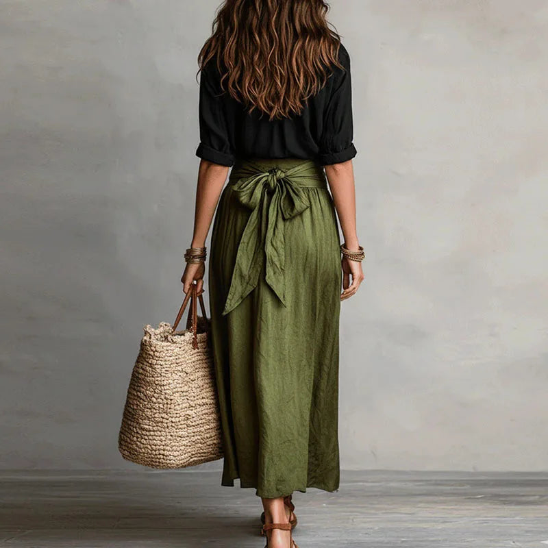 women's linen two-piece co-ord set - alternate view