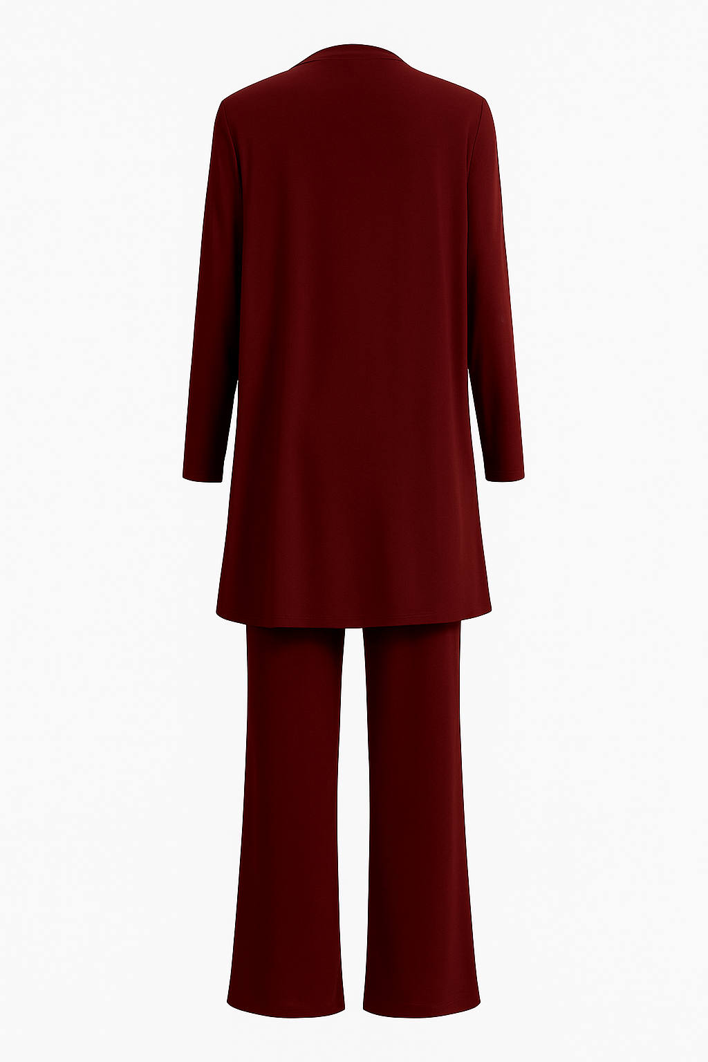 Women's Longline Cardigan & Wide Leg Pants Set | Elegant Two-Piece Suit