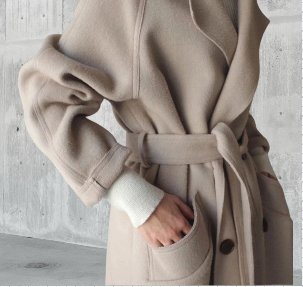 Women's Long Wool Coat - photo 4