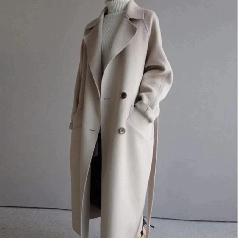 Women's Long Wool Coat - photo 5