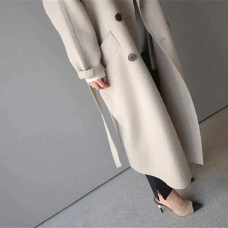 Women's Long Wool Coat - photo 6