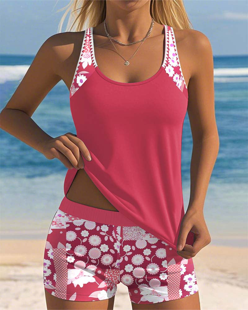 Women's Melanie two-piece floral swimsuit set - front view