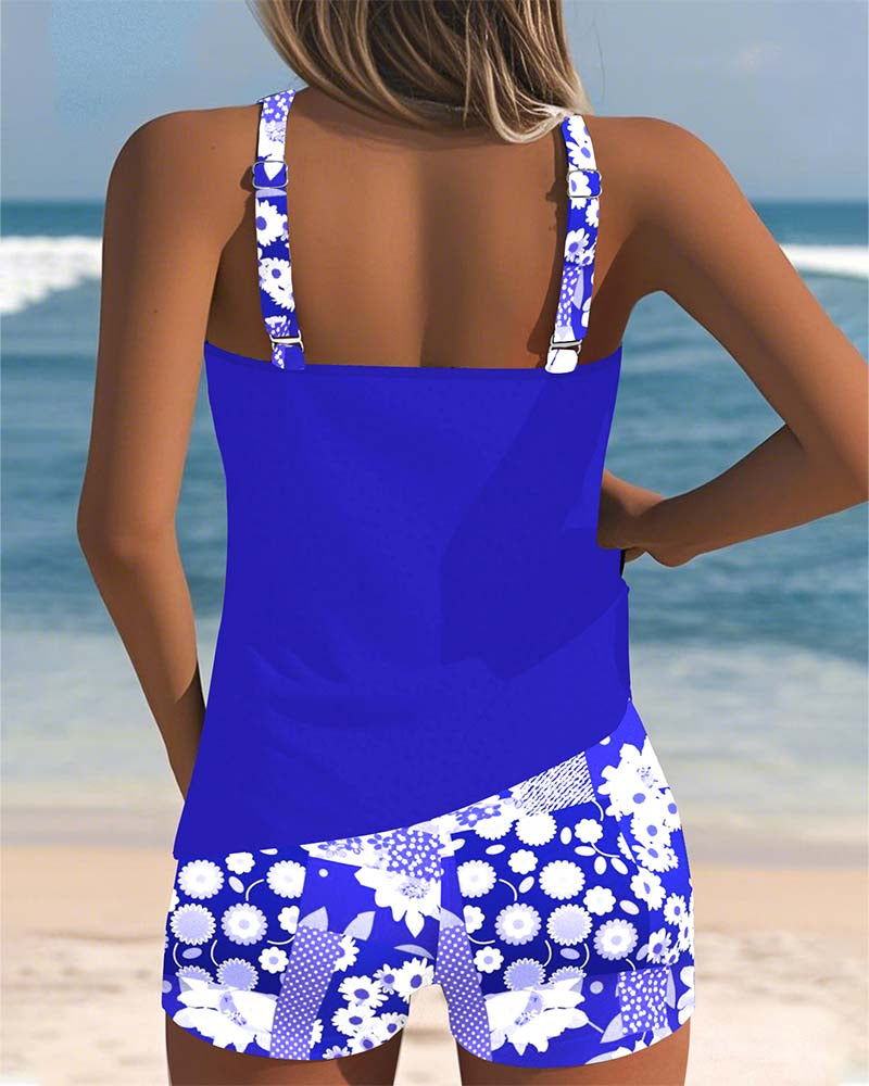 Women's Melanie floral beach swimsuit set - full view
